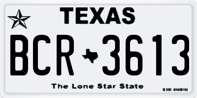 TX license plate BCR3613