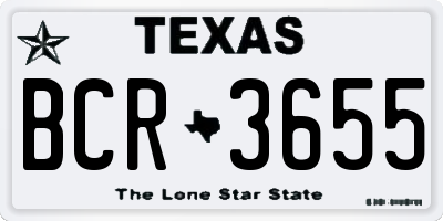 TX license plate BCR3655