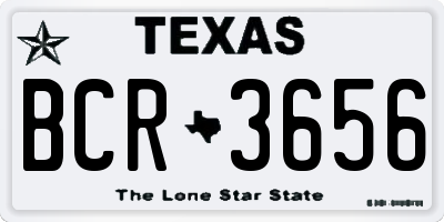 TX license plate BCR3656