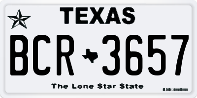 TX license plate BCR3657