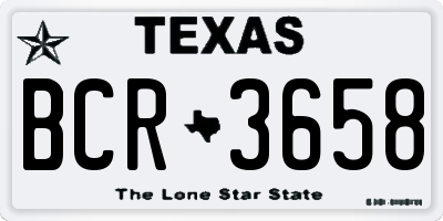 TX license plate BCR3658