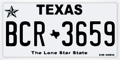 TX license plate BCR3659