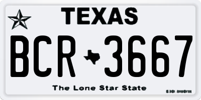 TX license plate BCR3667