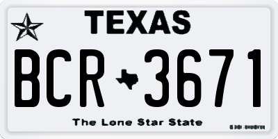 TX license plate BCR3671