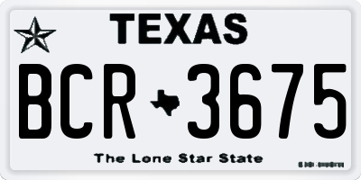TX license plate BCR3675
