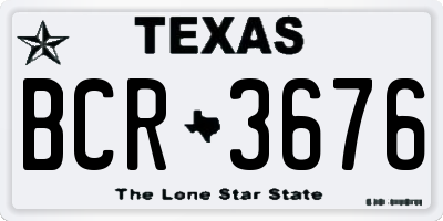 TX license plate BCR3676