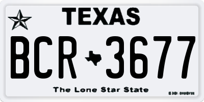 TX license plate BCR3677