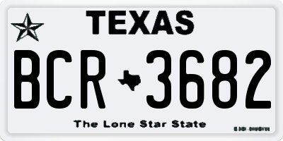TX license plate BCR3682