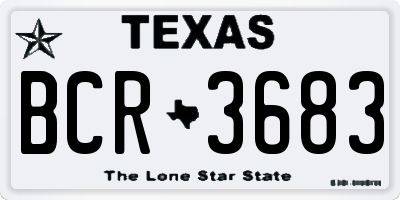 TX license plate BCR3683