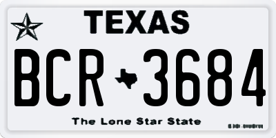 TX license plate BCR3684