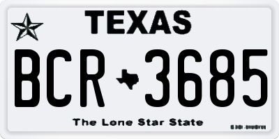 TX license plate BCR3685