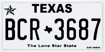 TX license plate BCR3687