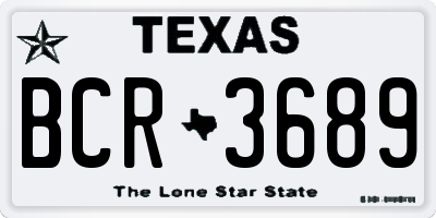 TX license plate BCR3689
