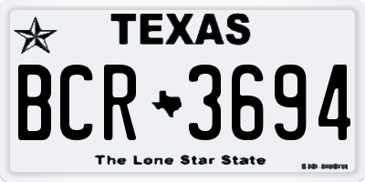 TX license plate BCR3694