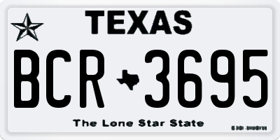 TX license plate BCR3695