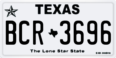 TX license plate BCR3696