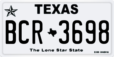 TX license plate BCR3698