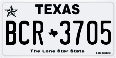 TX license plate BCR3705