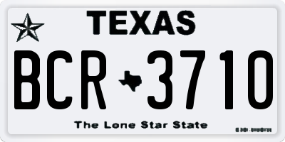 TX license plate BCR3710