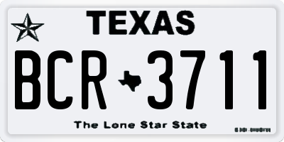 TX license plate BCR3711