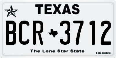 TX license plate BCR3712