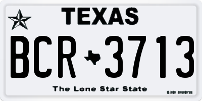 TX license plate BCR3713