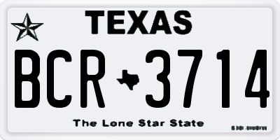 TX license plate BCR3714