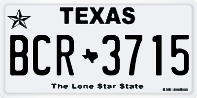 TX license plate BCR3715