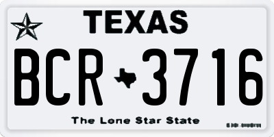 TX license plate BCR3716