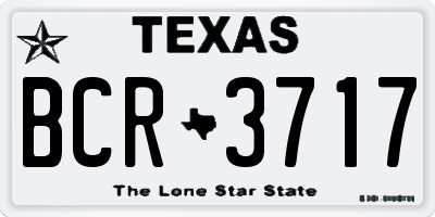 TX license plate BCR3717