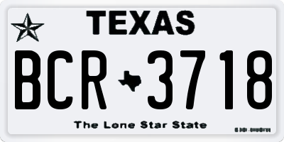 TX license plate BCR3718