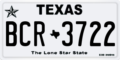 TX license plate BCR3722