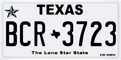 TX license plate BCR3723