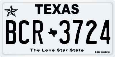 TX license plate BCR3724