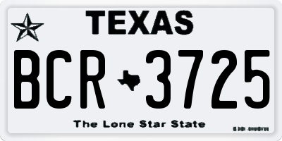 TX license plate BCR3725