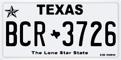TX license plate BCR3726