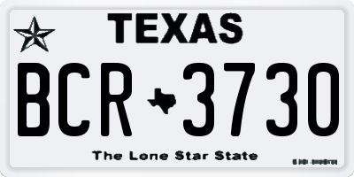 TX license plate BCR3730