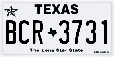 TX license plate BCR3731