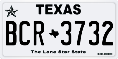 TX license plate BCR3732