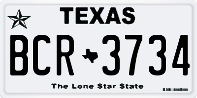 TX license plate BCR3734
