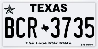 TX license plate BCR3735