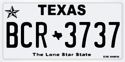 TX license plate BCR3737