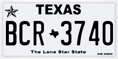 TX license plate BCR3740