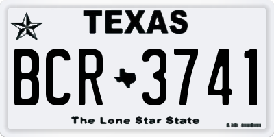 TX license plate BCR3741
