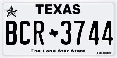 TX license plate BCR3744