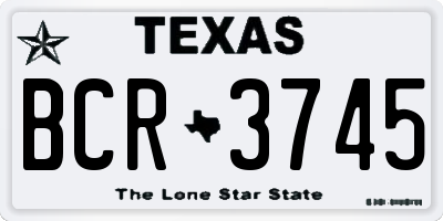 TX license plate BCR3745