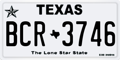 TX license plate BCR3746