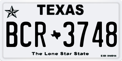 TX license plate BCR3748