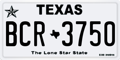 TX license plate BCR3750