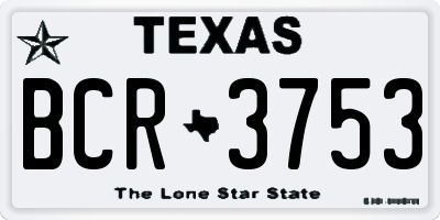TX license plate BCR3753